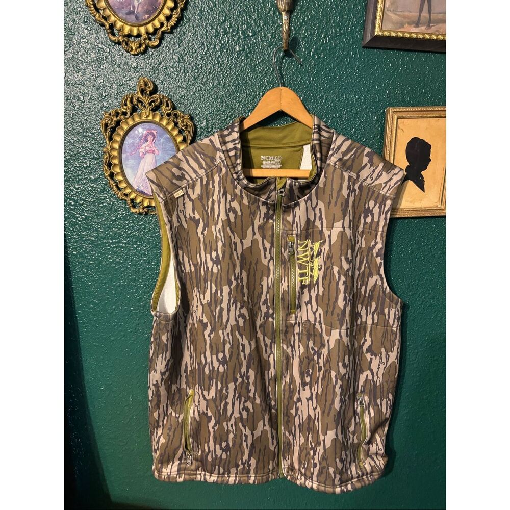 Nomad Mossy Oak Bottomland Camo Vest Sz XXL Zip Up